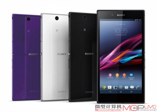 Xperia Z Ultra平板有着和XL39h手机一样的外观，你很难分清楚它们。同时它也会有三种颜色可选。